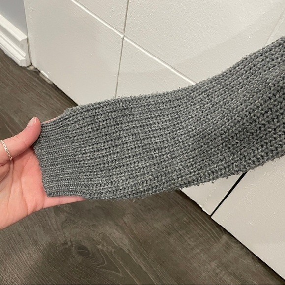 SO Grey Lace Up Knit Sweater - Picture 4 of 10